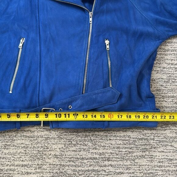 NWT BLUE Free People Drapey Suede Moto Jacket Large - Picture 11 of 16
